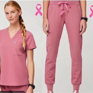 XS FIGS ONE POCKET SCRUB TOP- BREAST CANCER AWARENESS